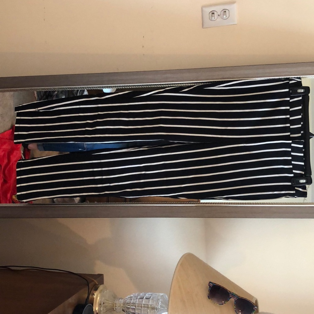 Black and white stripped pants